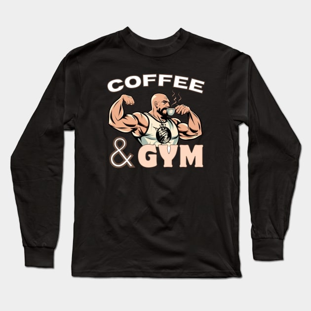 Coffe and Gym, Caffeine Addiction, Coffe drinks, Workout, Biceps, Funny Long Sleeve T-Shirt by HelenGie